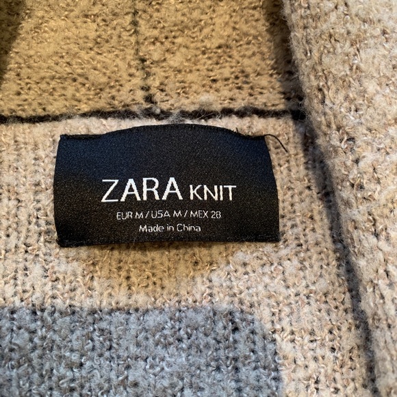 Zara Knit Two Tone Drape Cardigan - Picture 7 of 8